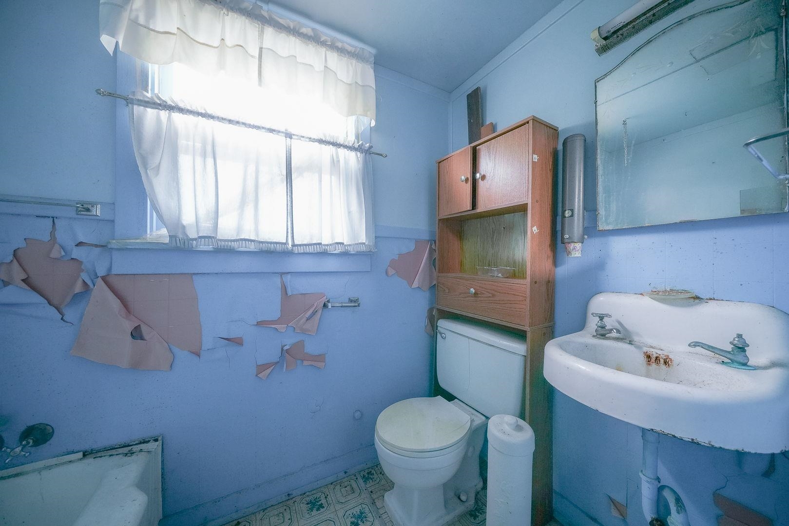 118 North Locust Street Genoa, IL 60135 - Photo 3 of 21 a bathroom with a toilet sink and mirror