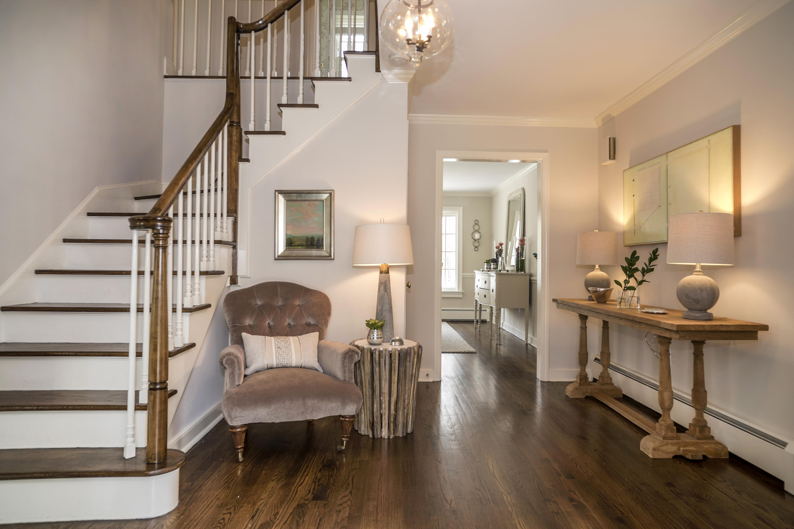 1 Pilgrim Road Darien, CT 06820 - Photo 3 of 26 a view of hall way with furniture and wooden floor