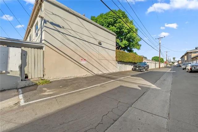 a view of a garage with storage