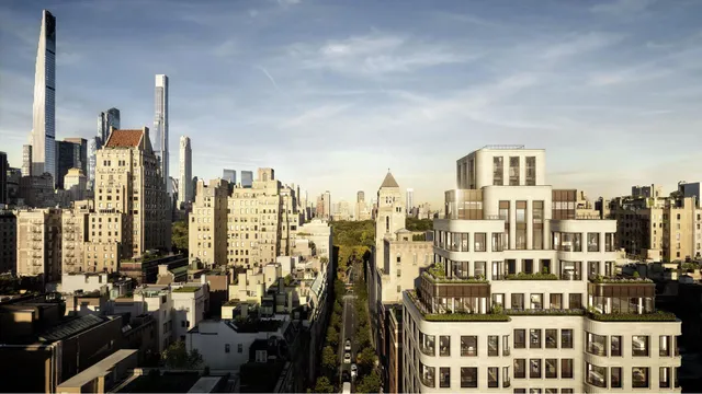 a view of city with tall buildings