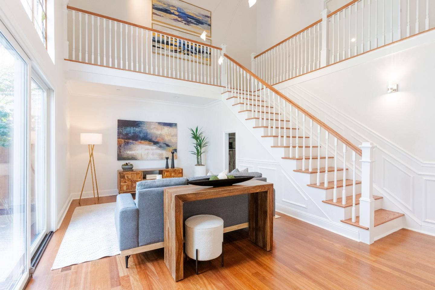 207 Post Street Mountain View, CA 94040 - Photo 17 of 60 a view of a kitchen with furniture and wooden floor