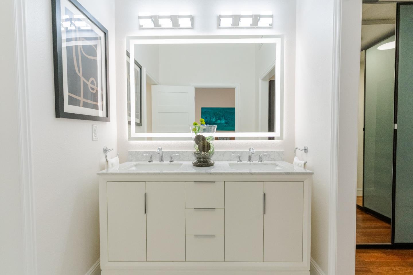 207 Post Street Mountain View, CA 94040 - Photo 25 of 60 a bathroom with a sink and a mirror