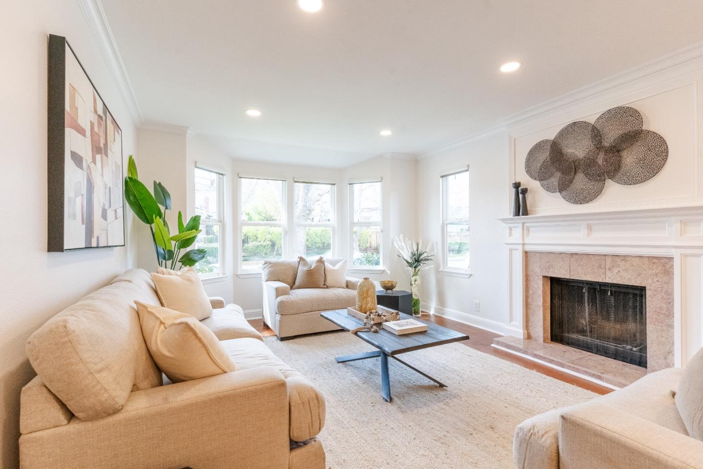 207 Post Street Mountain View, CA 94040 - Photo 5 of 60 a living room with furniture and a fireplace