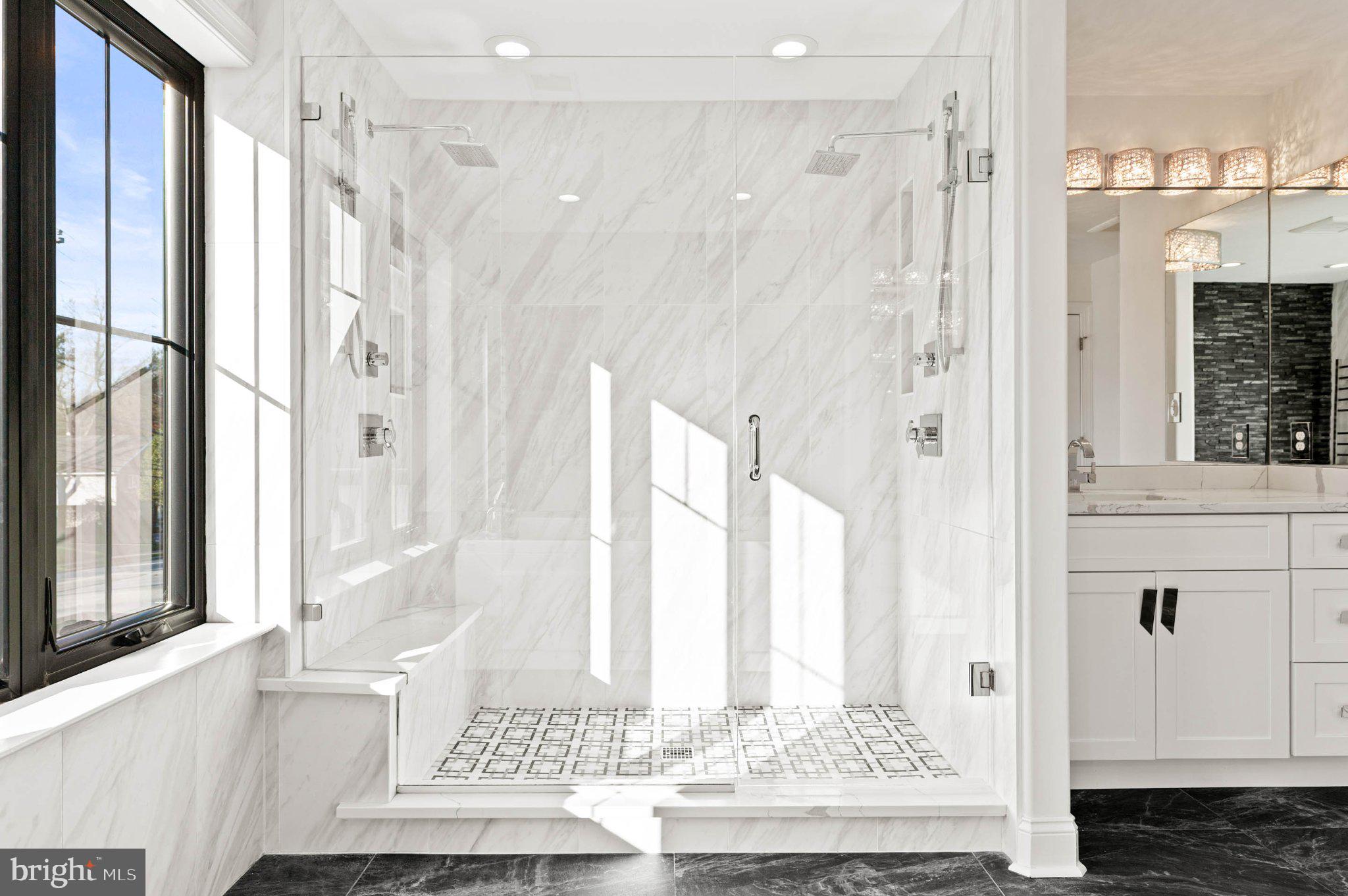 340 Anderson Road King of Prussia, PA 19406 - Photo 32 of 50 Luxurious marble shower oasis.