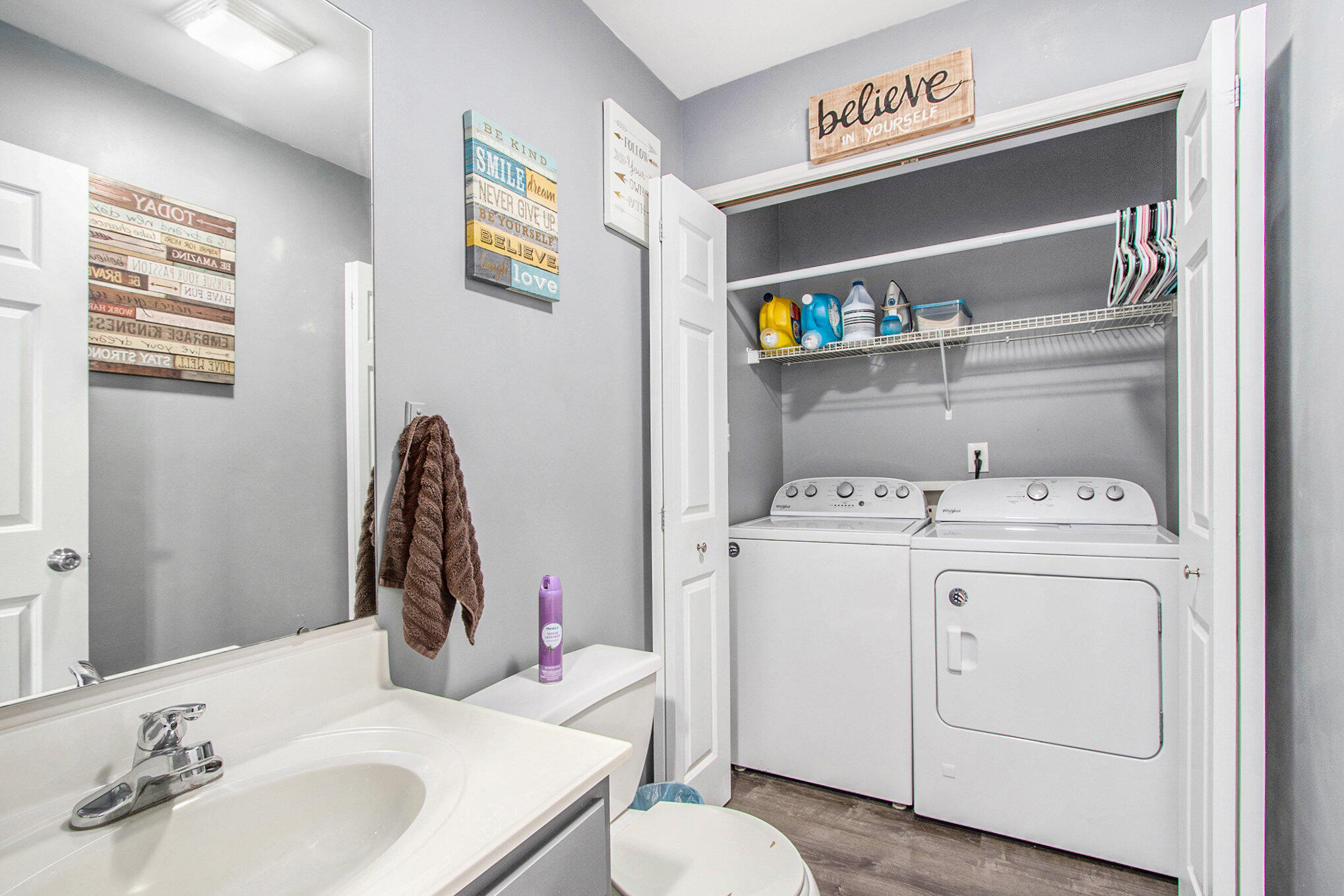 682 Dearborn Road, Unit A Valparaiso, IN 46385 - Photo 11 of 23 a bathroom with a sink and a mirror
