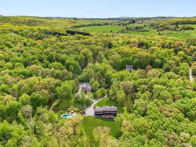 a view of a field with an ocean