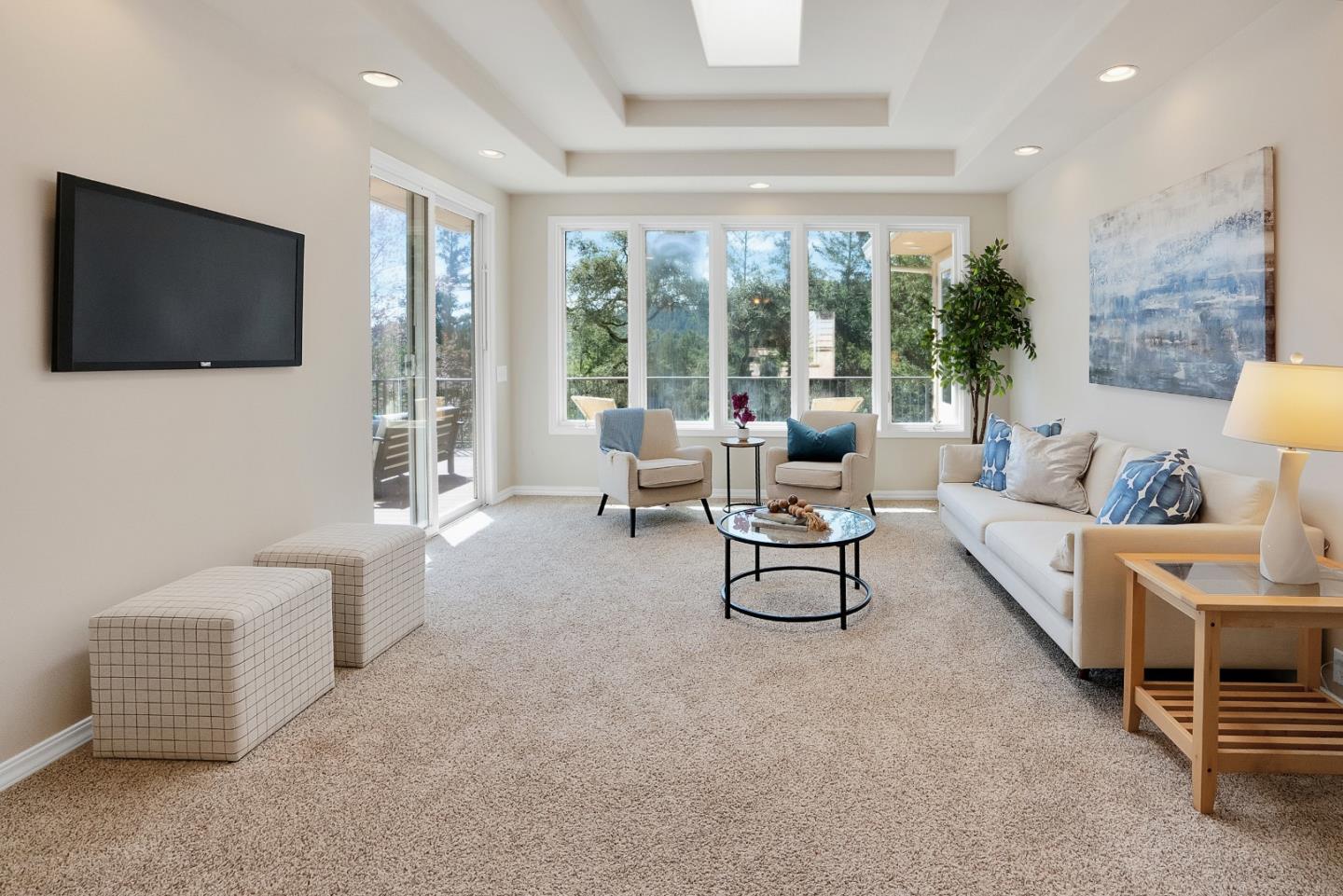 23342 Deerfield Road Los Gatos, CA 95033 - Photo 12 of 36 a living room with furniture and a flat screen tv