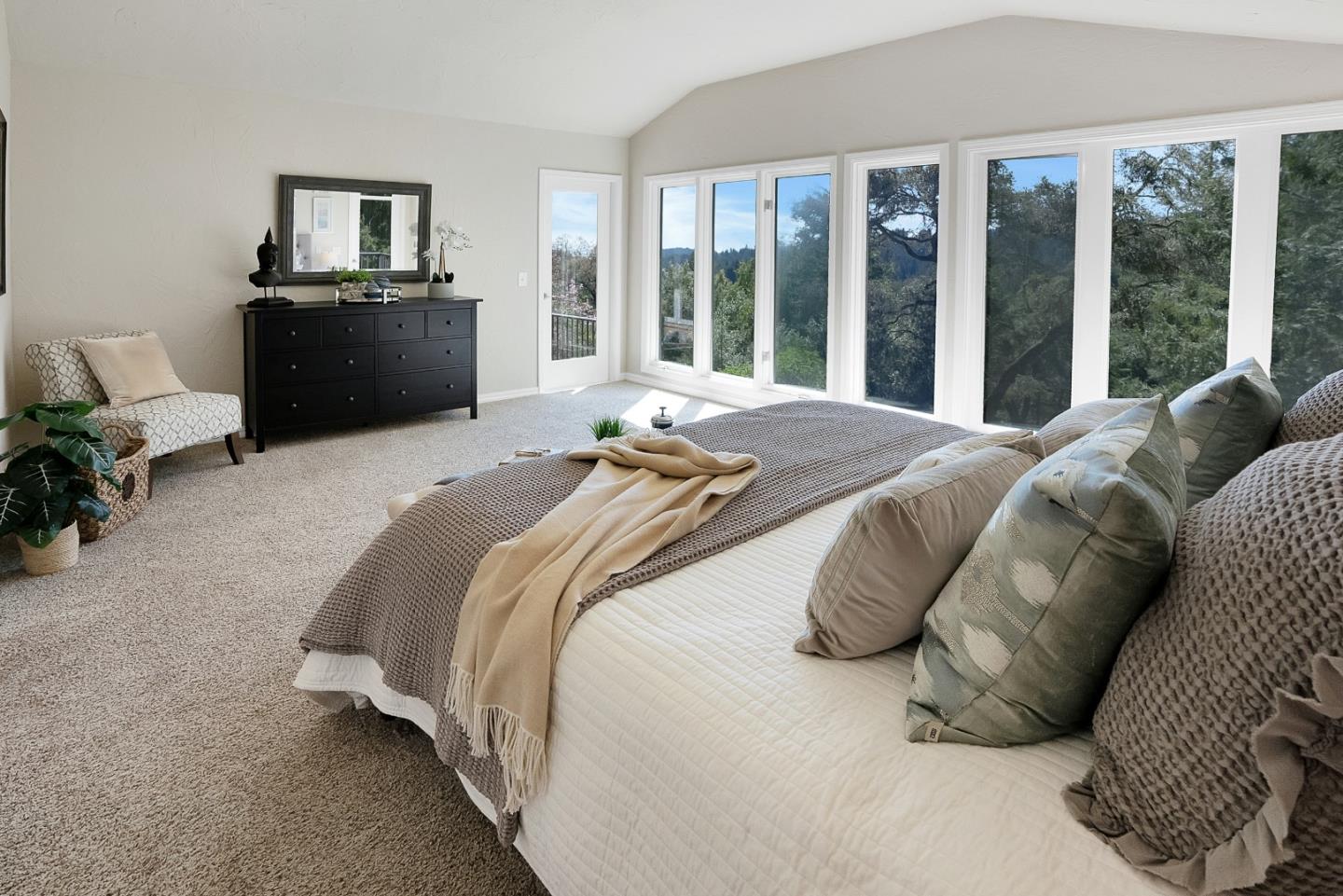 23342 Deerfield Road Los Gatos, CA 95033 - Photo 18 of 36 a bedroom with a bed and glass window