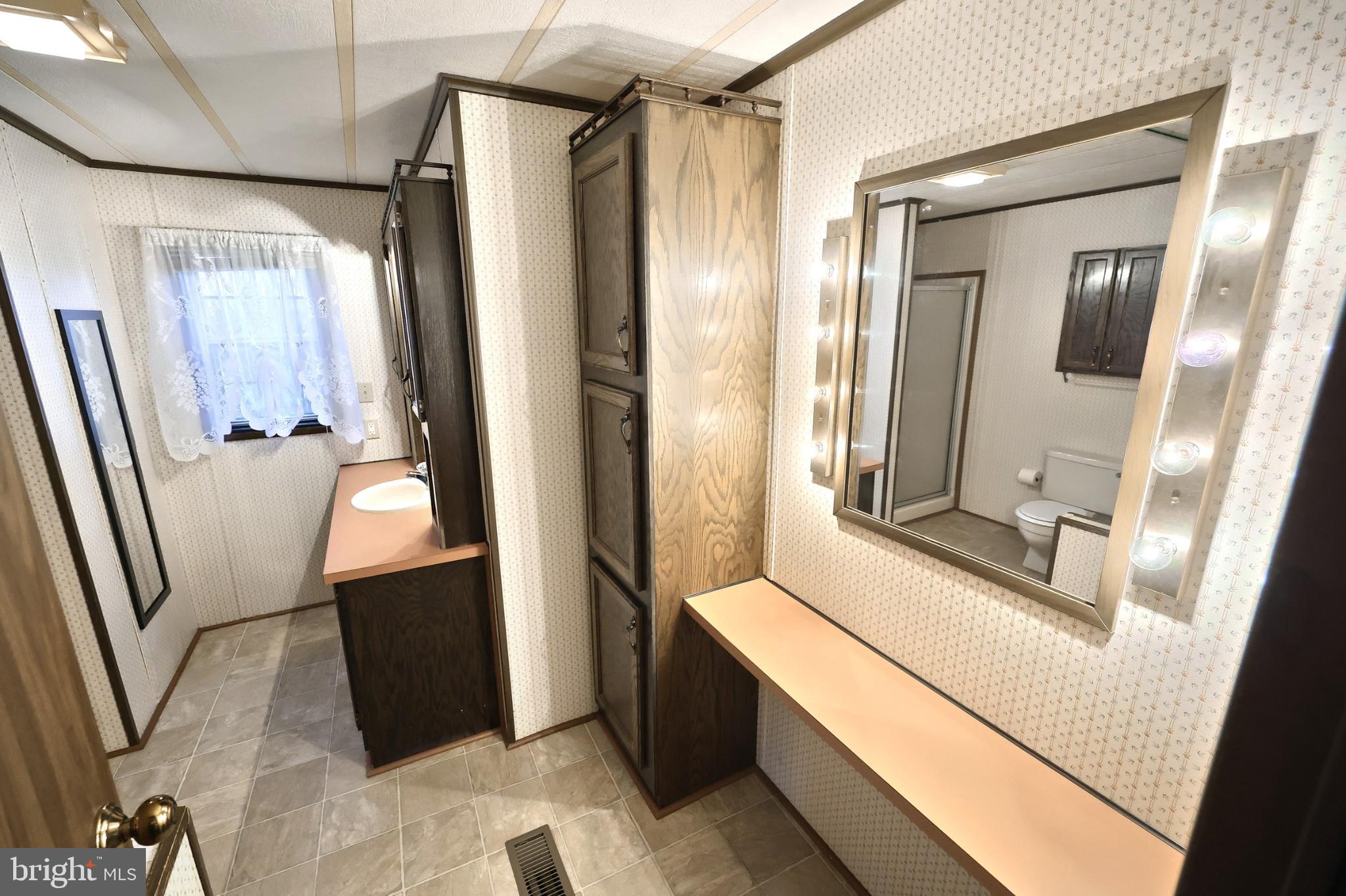 2818 Oakland Road Dover, PA 17315 - Photo 17 of 32 a bathroom with a mirror and a shower