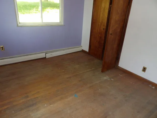 an empty room with a window