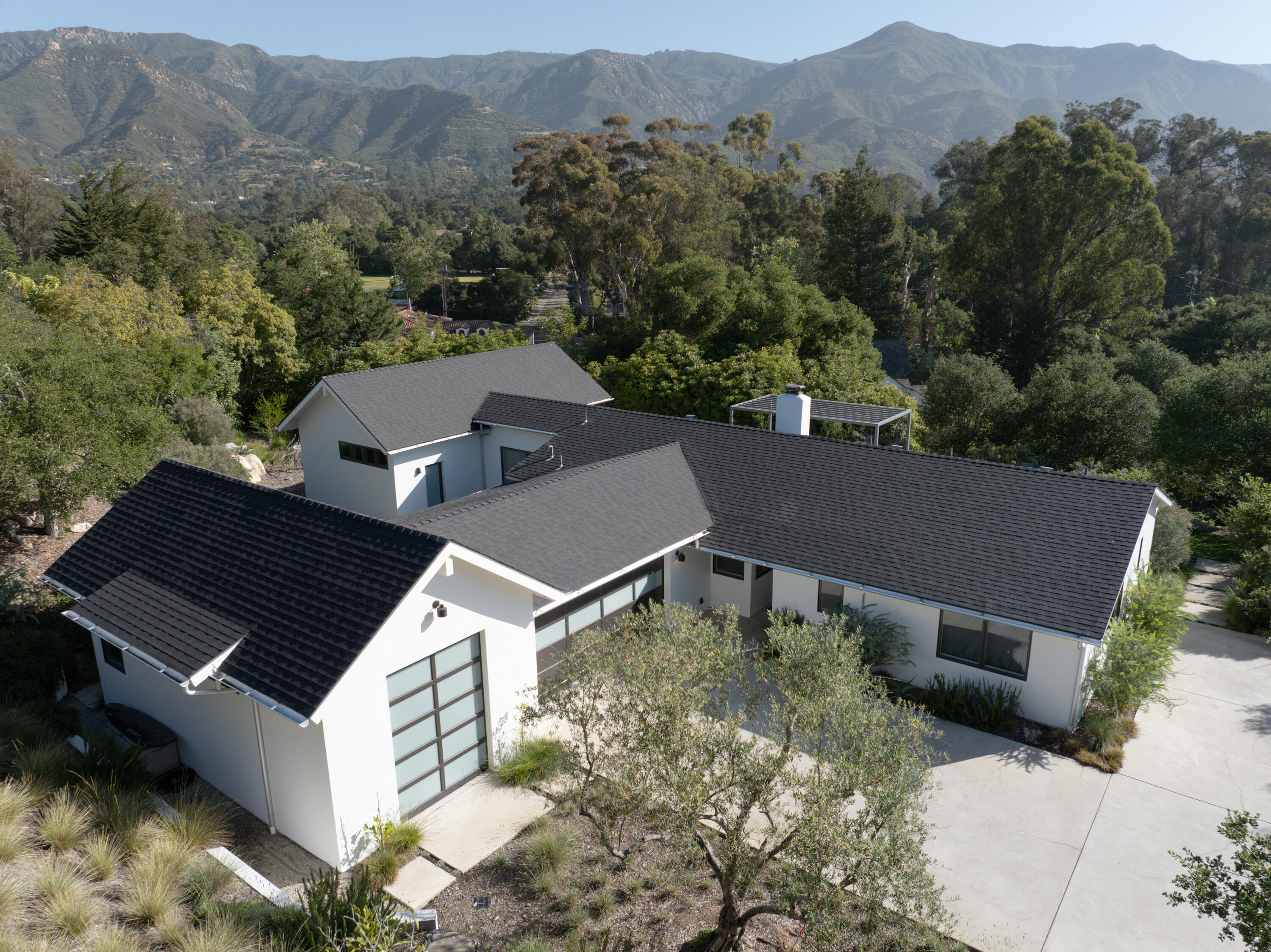 an aerial view of a house