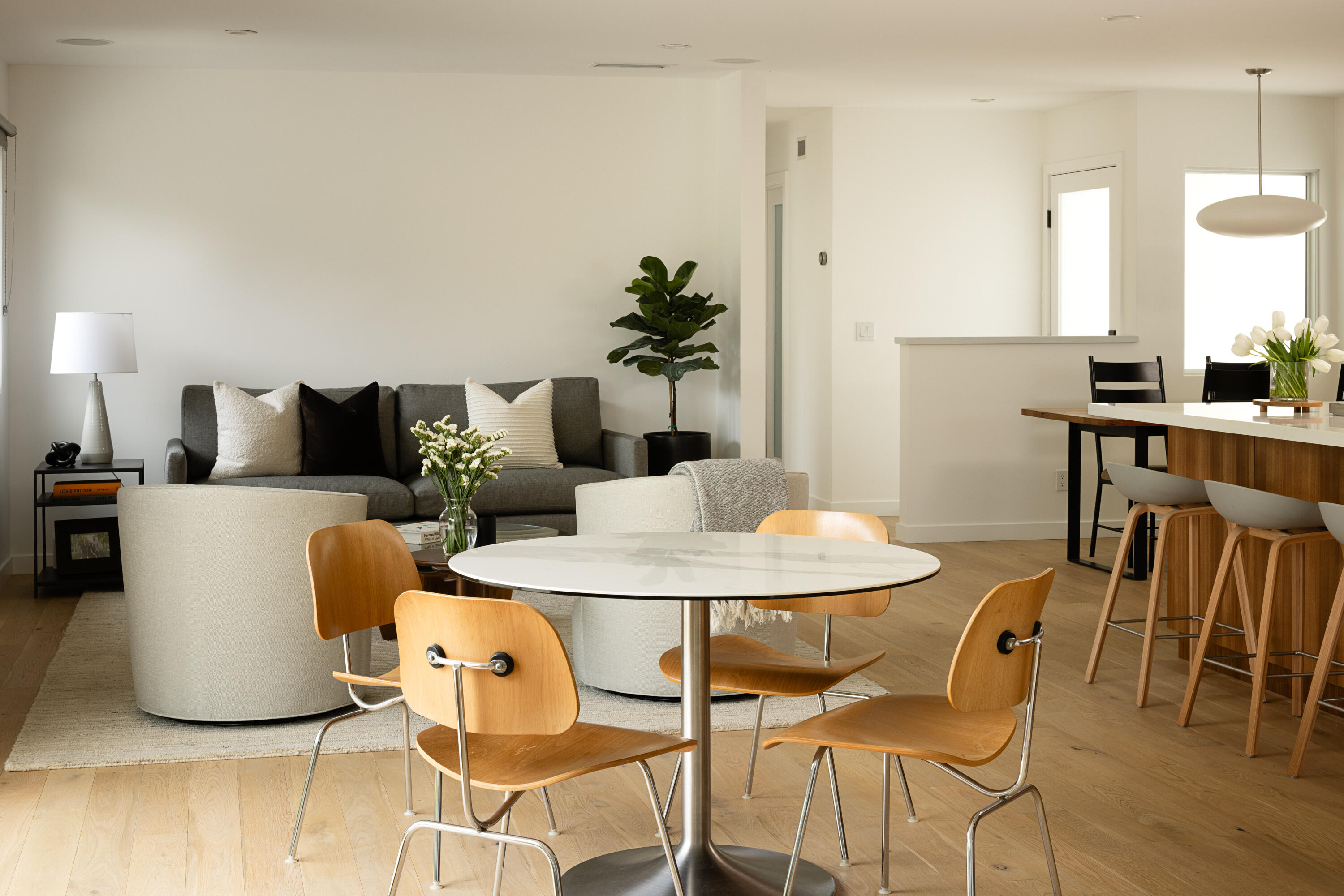3155 Eucalyptus Hill Road Montecito, CA 93108 - Photo 8 of 30 a view of a dining room with furniture and wooden floor