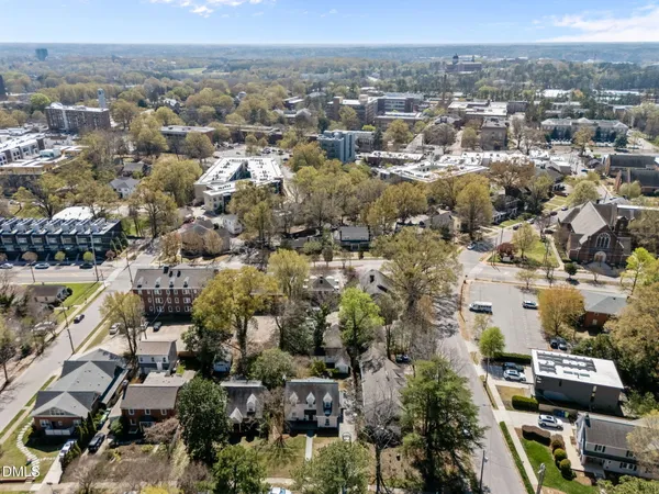 an aerial view of a city