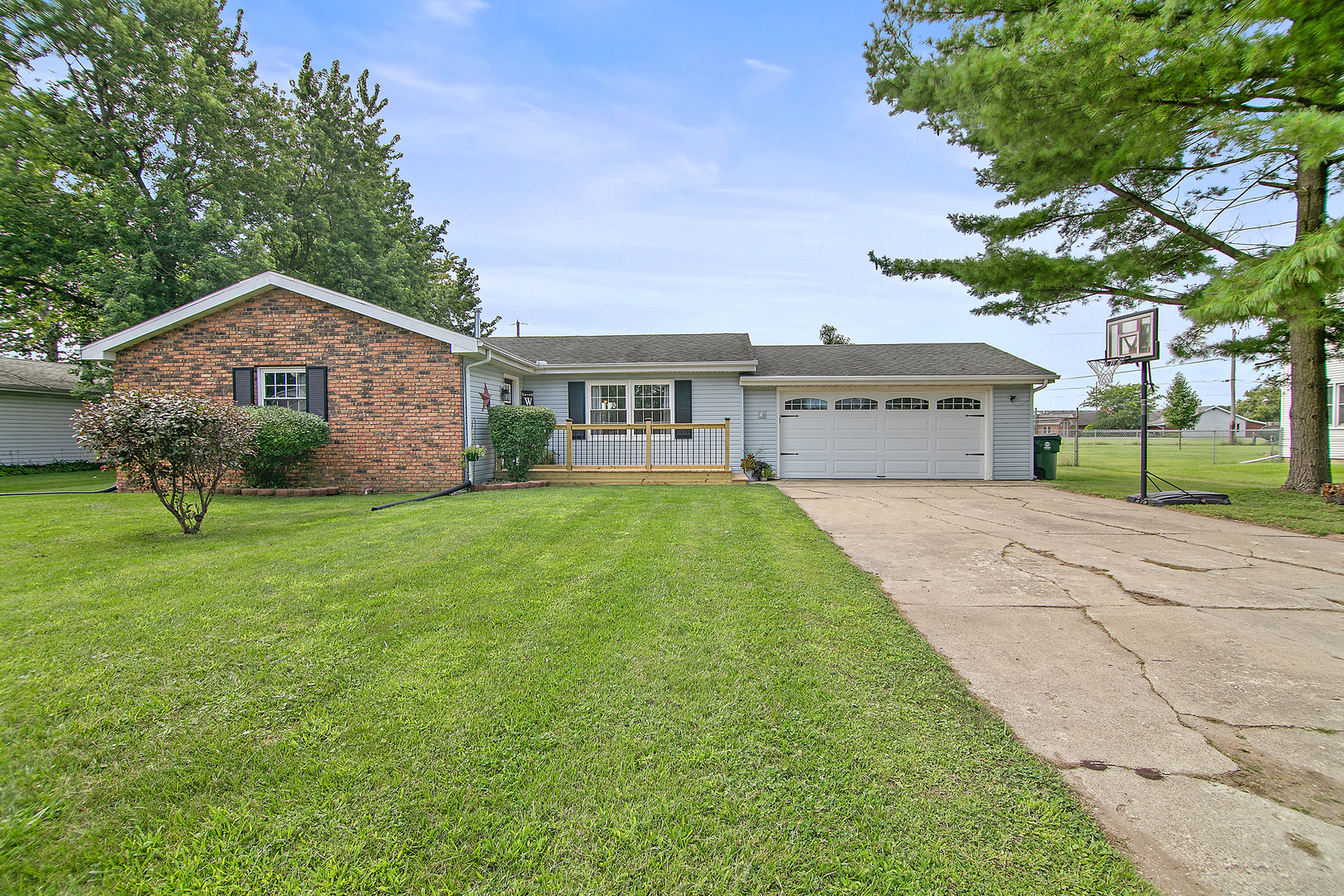 a house view with a garden space