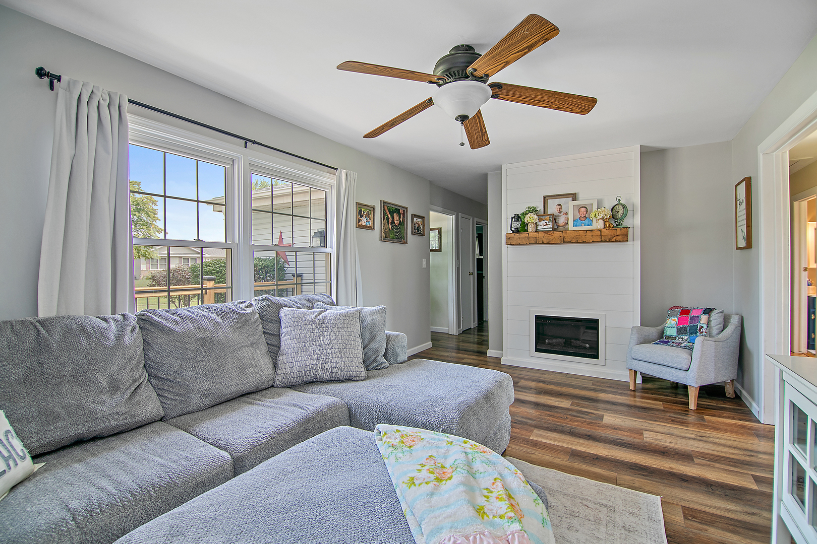 3494 El Paso Drive Kankakee, IL 60901 - Photo 3 of 20 a living room with furniture and a fireplace