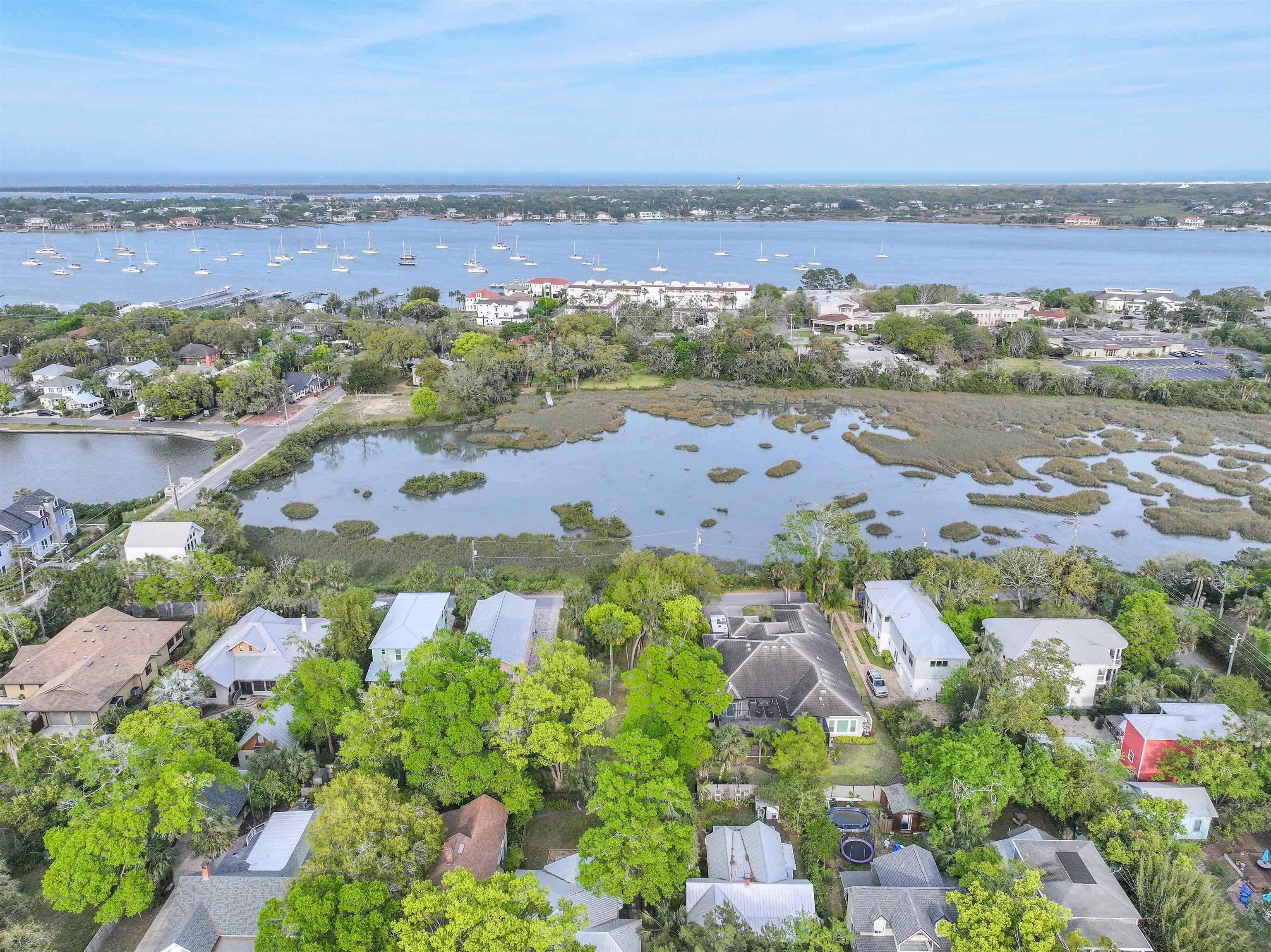 160 Washington Street St. Augustine, FL 32084 - Photo 38 of 56 an aerial view of beach and city