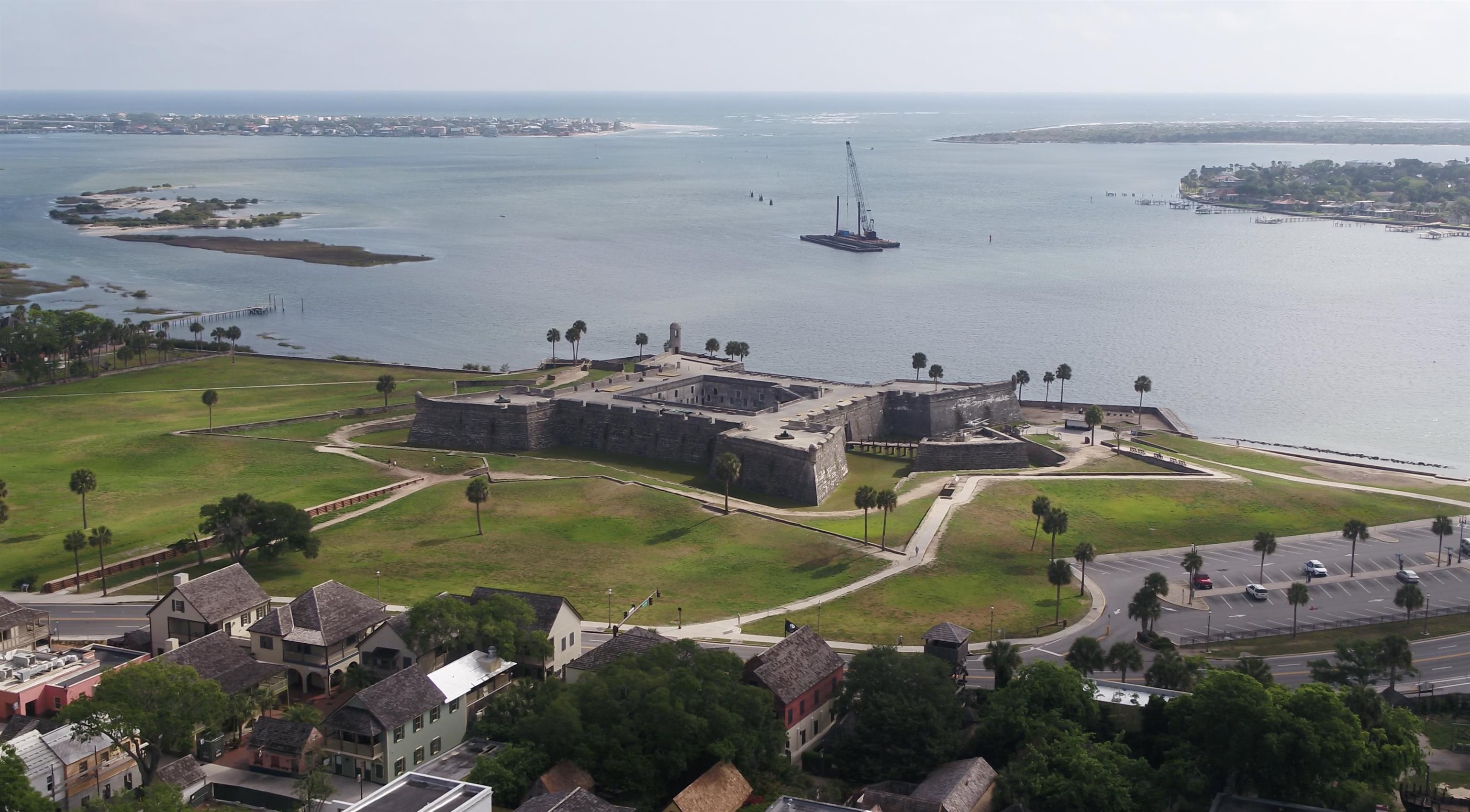 160 Washington Street St. Augustine, FL 32084 - Photo 47 of 56 an aerial view of a house with a lake view