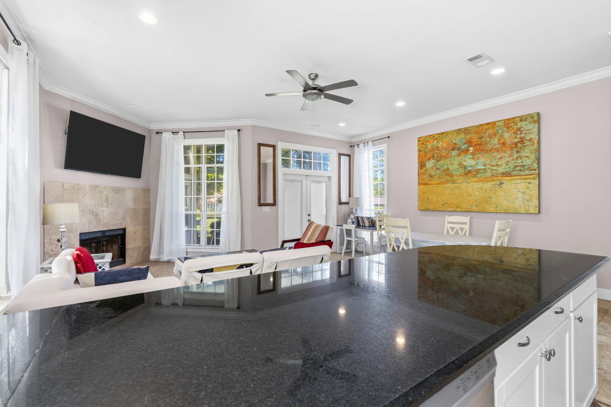 65 Vantage Point Miramar Beach, FL 32550 - Photo 13 of 63 a living room with fireplace furniture and a flat screen tv