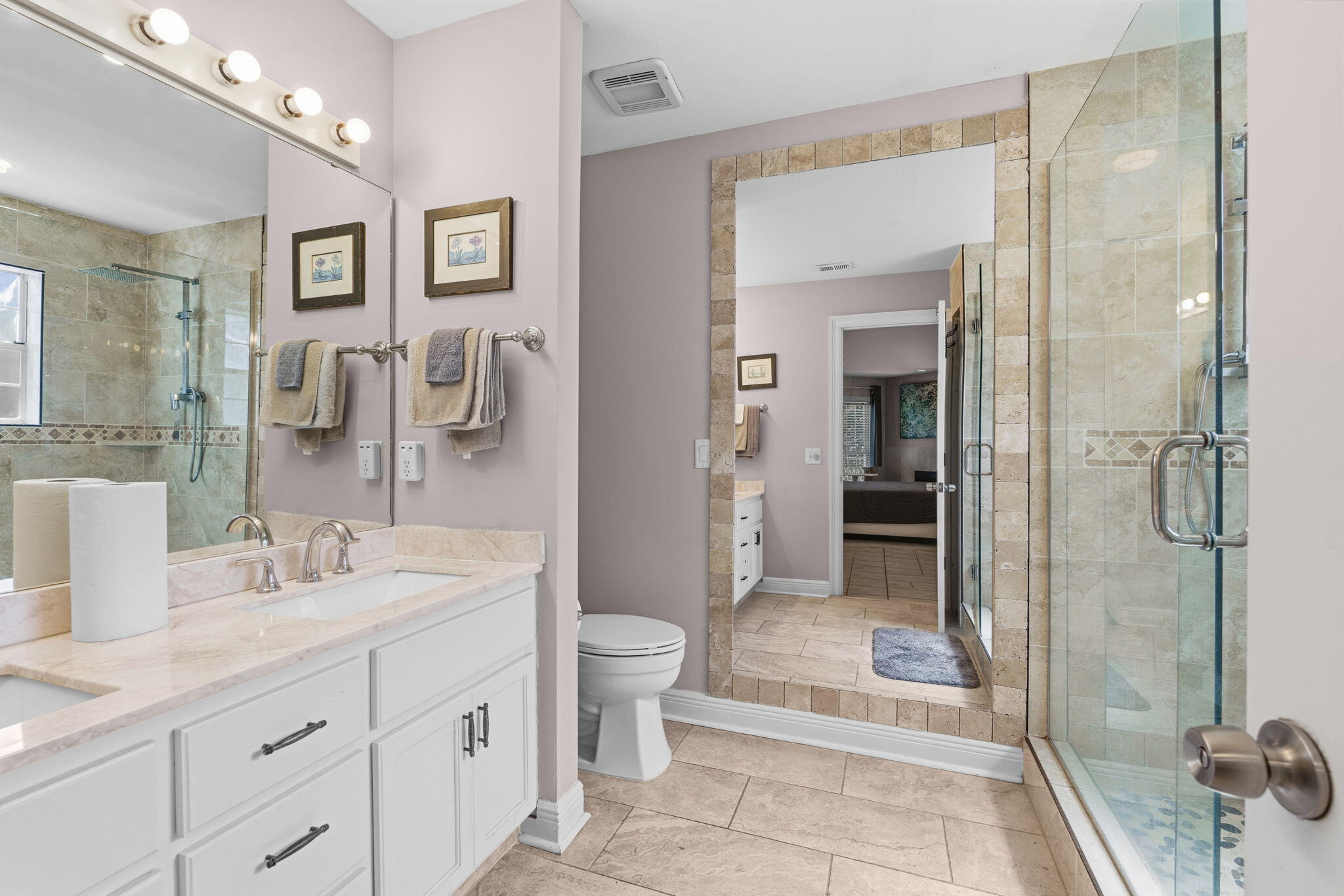 65 Vantage Point Miramar Beach, FL 32550 - Photo 38 of 63 a spacious bathroom with a double vanity sink toilet and shower