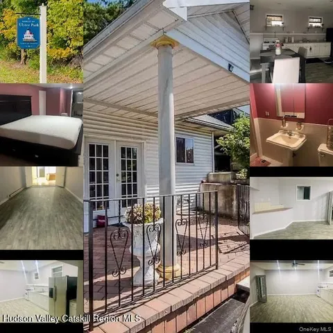 a view of a patio with table and chairs and potted plants