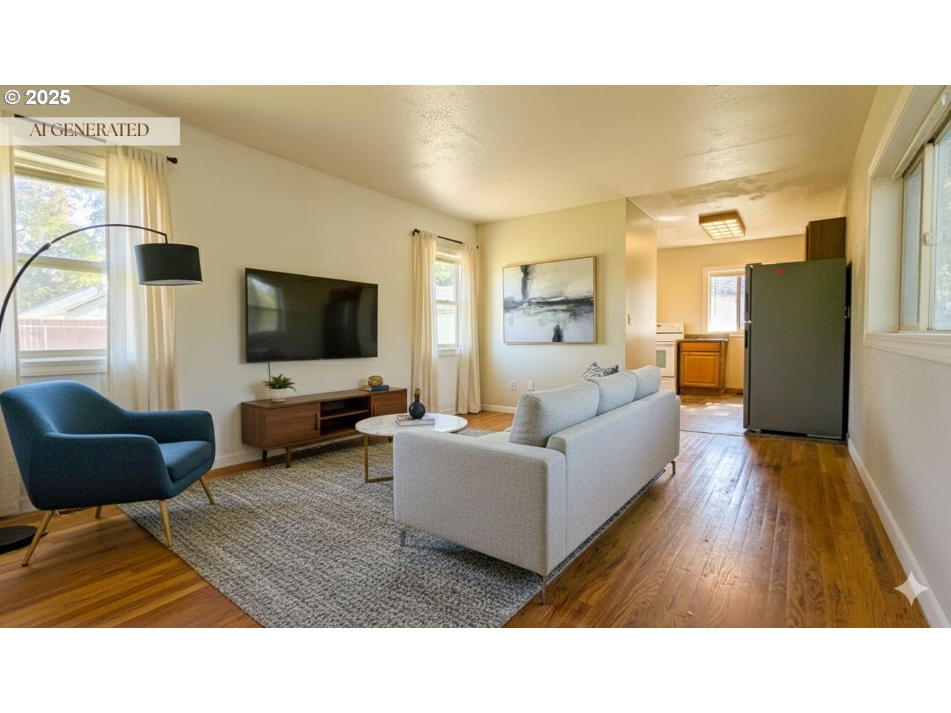 216 Solar Street Helix, OR 97835 - Photo 11 of 36 a living room with furniture and a flat screen tv