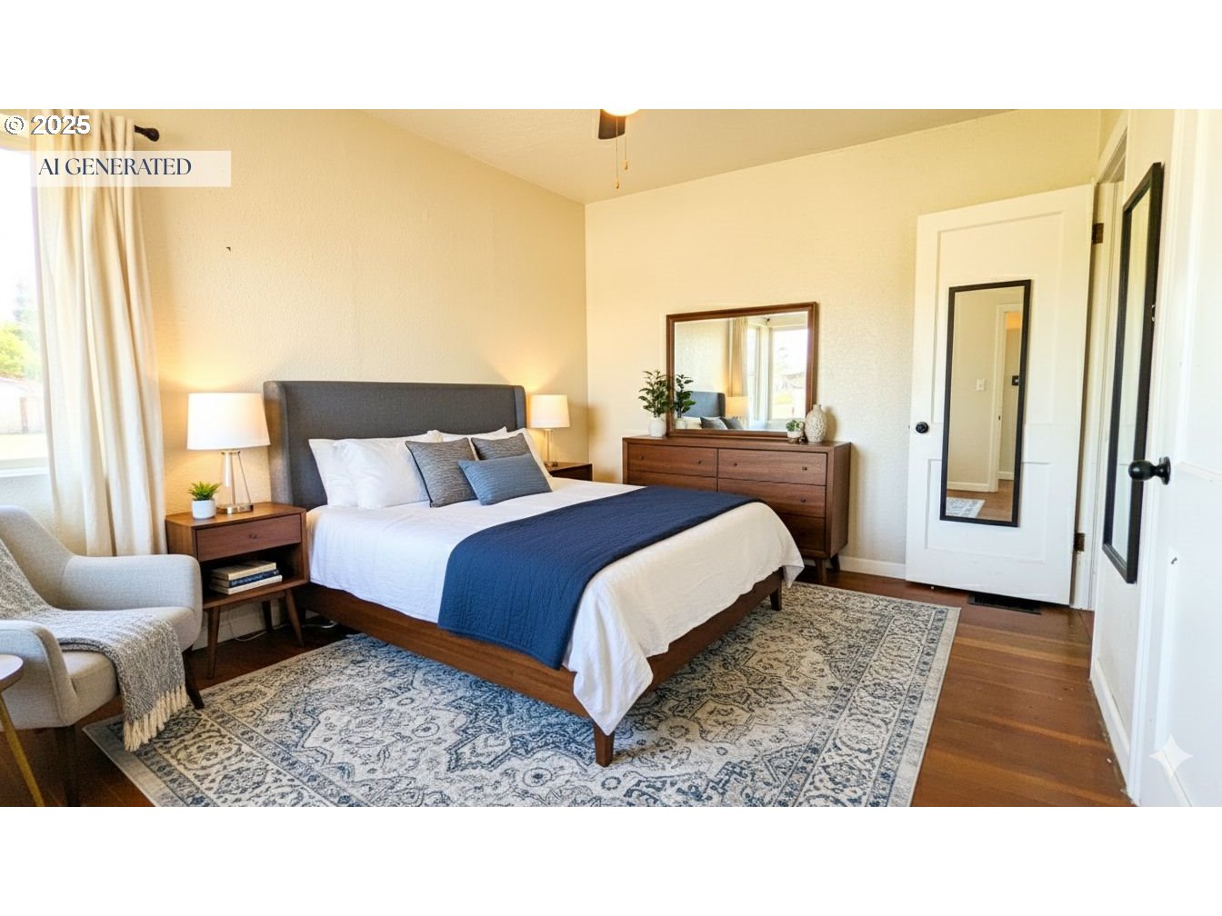 216 Solar Street Helix, OR 97835 - Photo 24 of 36 a bedroom with a bed and wooden floor