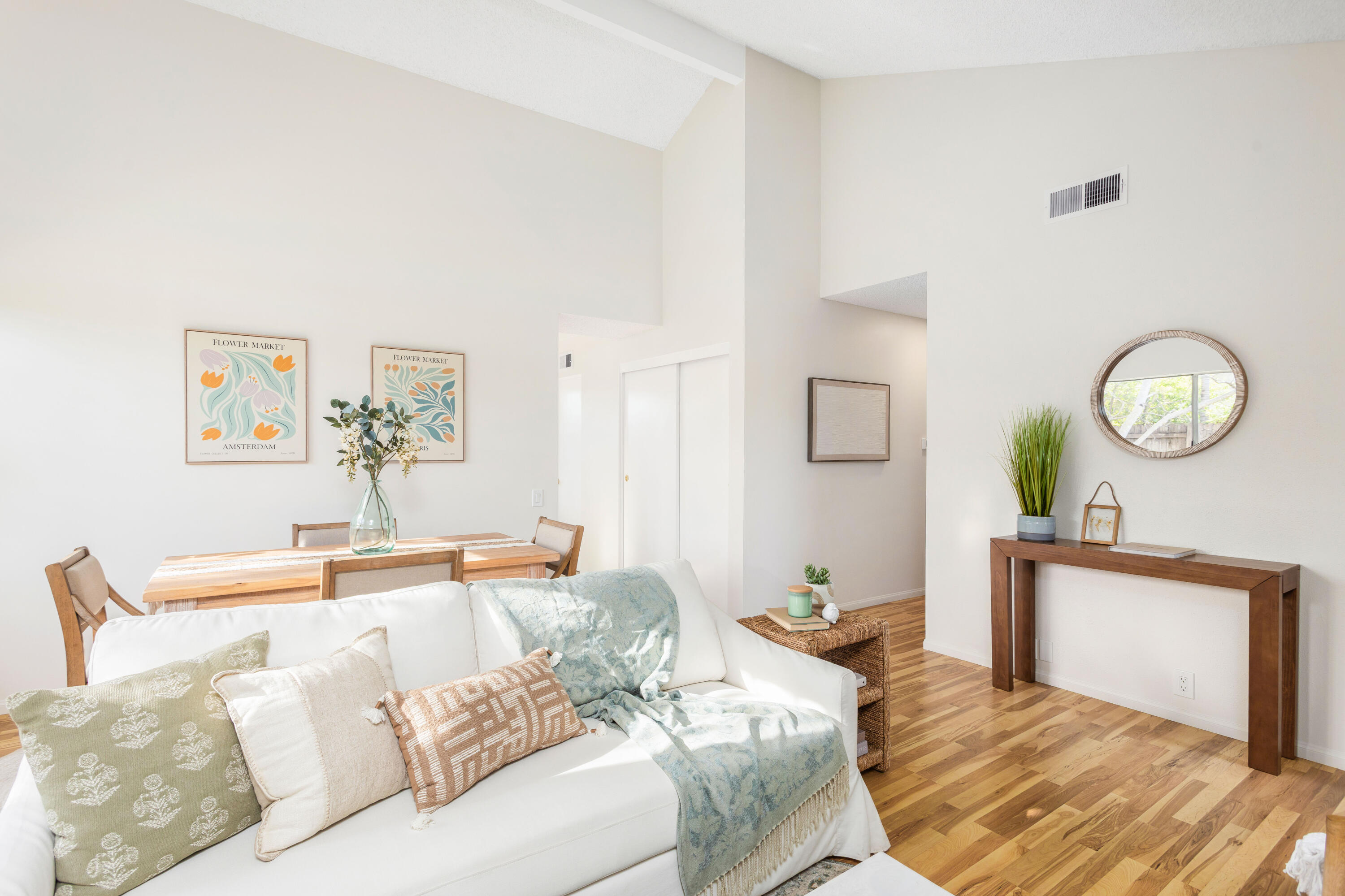 1425 Azalea Drive Carpinteria, CA 93013 - Photo 6 of 28 a bedroom with a bed and a chandelier