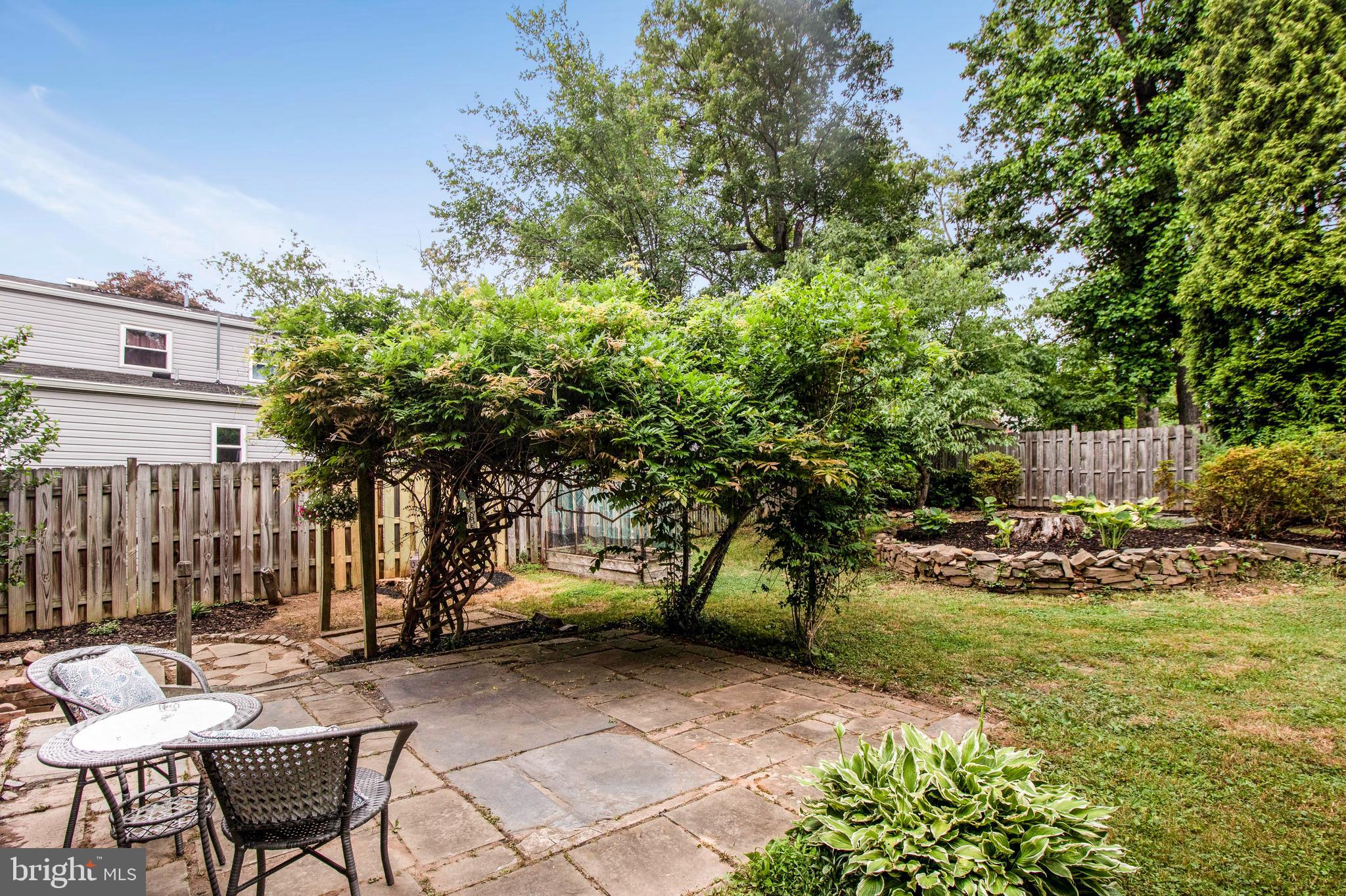 9013 Eton Road Silver Spring, MD 20901 - Photo 6 of 42 Flagstone patio is anchored by a mature Wisteria..
