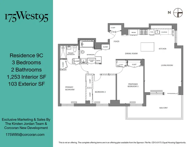 $2,150,000 | 175 West 95th Street, Unit 9C | Upper West Side