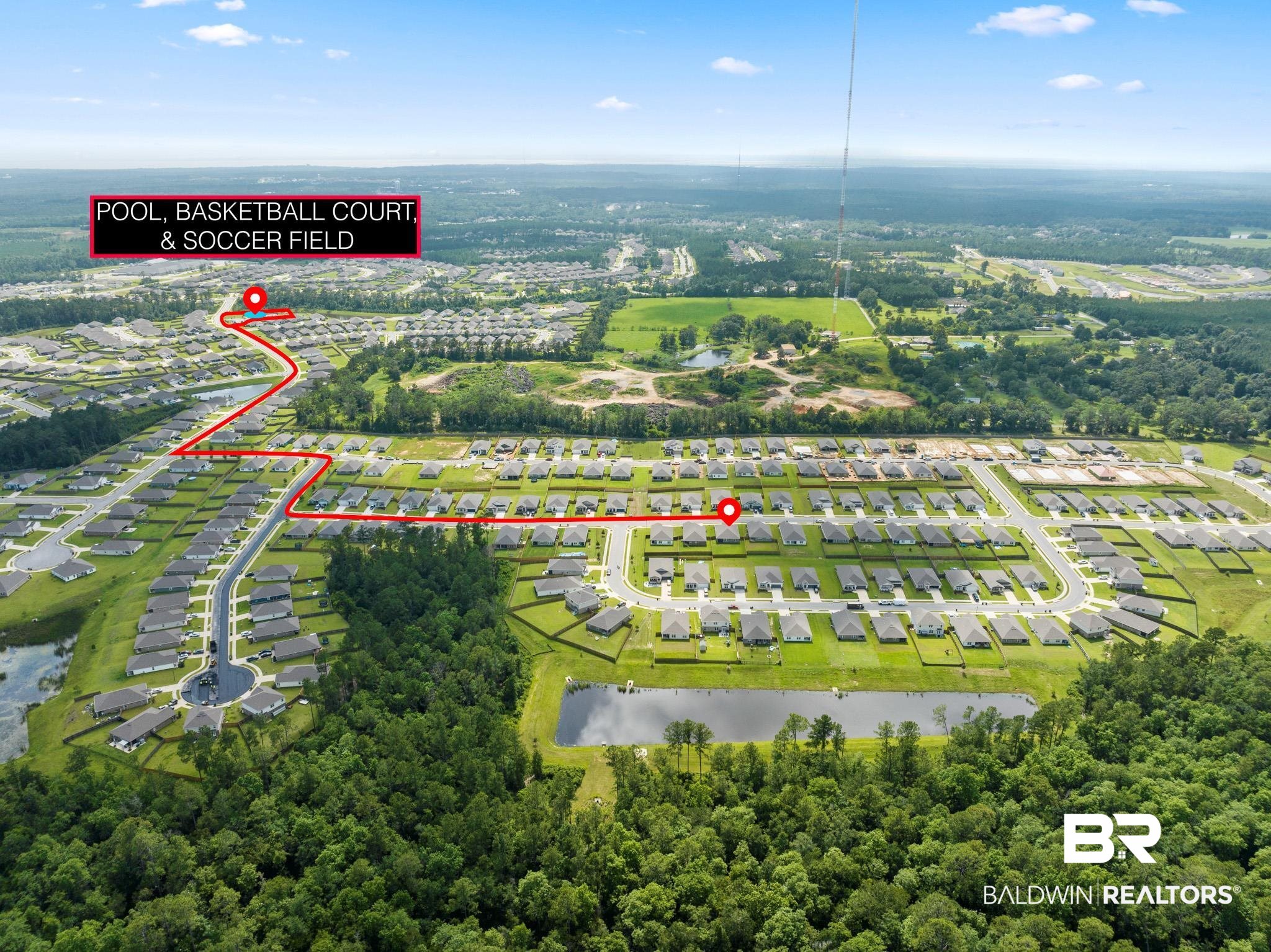 32125 Lyon Road Daphne, AL 36527 - Photo 43 of 70 Aerial view showcasing a residential community with numerous homes