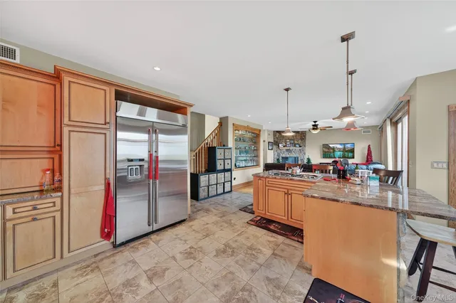 a view of hallway with stairs