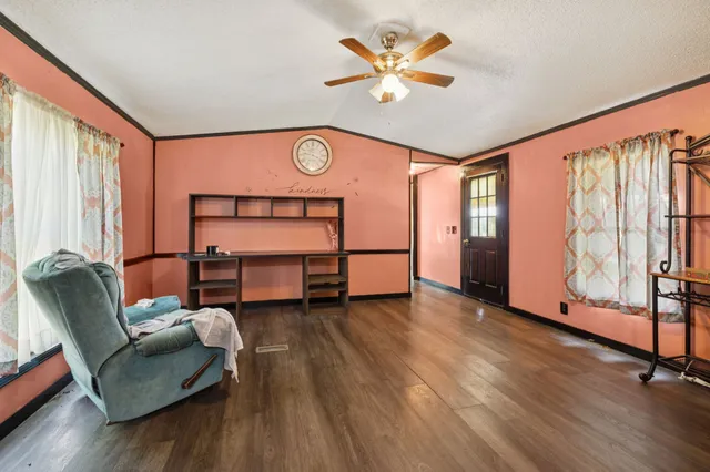 a living room with furniture and a couch