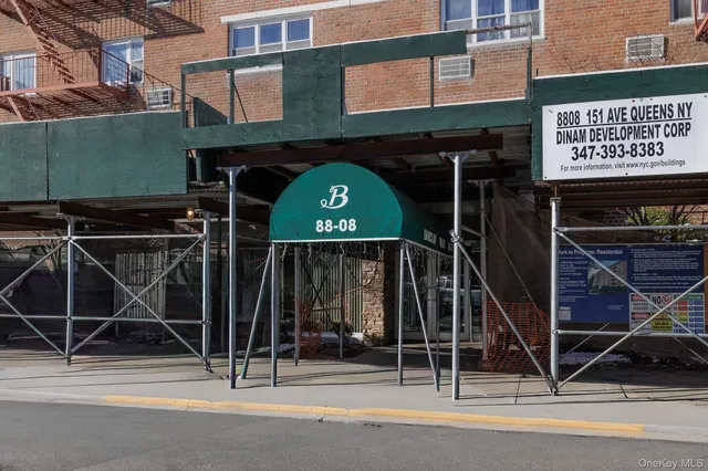 a front view of a building with entryway