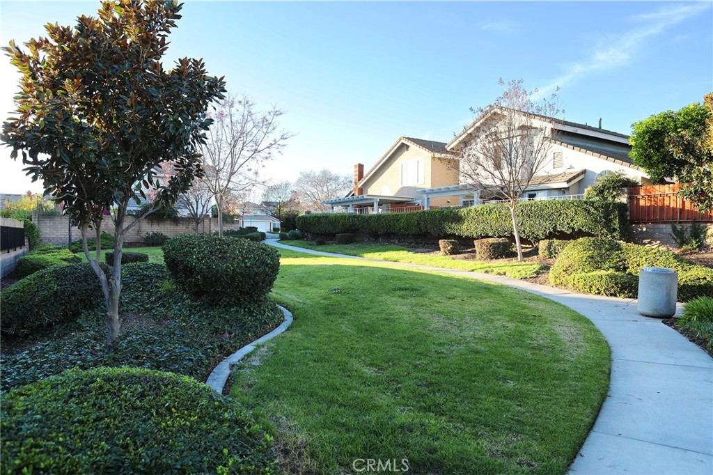 6870 Saddleback Place Rancho Cucamonga, CA 91701 - Photo 33 of 33 a view of a garden with plants and a bench