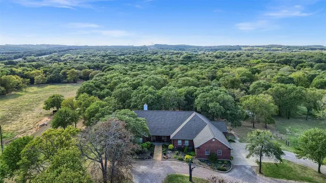 an aerial view of a house
