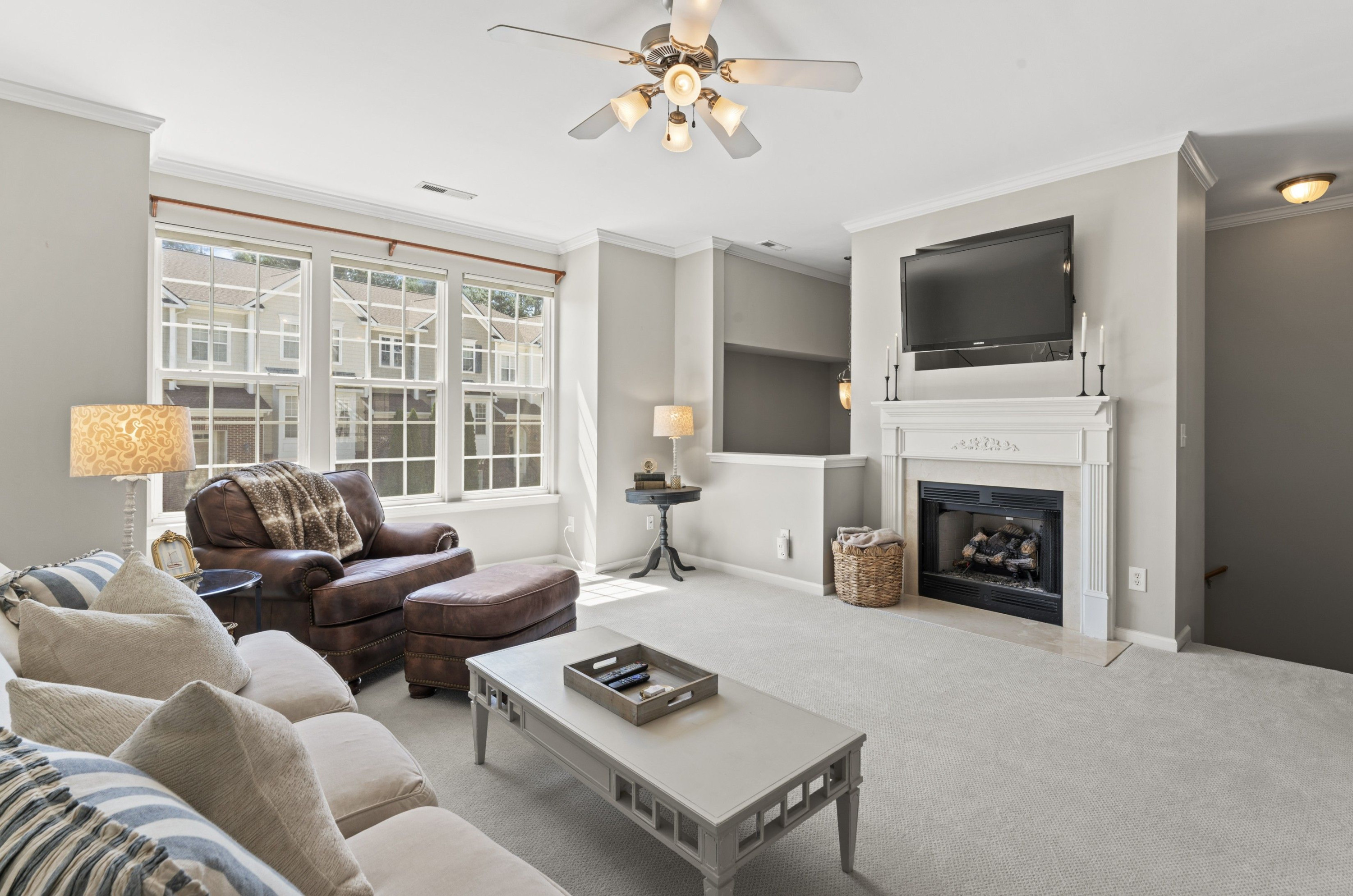 5414 Silver Moon Lane Raleigh, NC 27606 - Photo 2 of 46 Living room w/fireplace