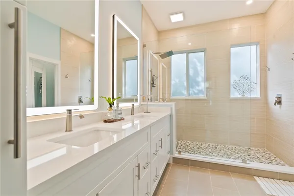 a bathroom with a shower