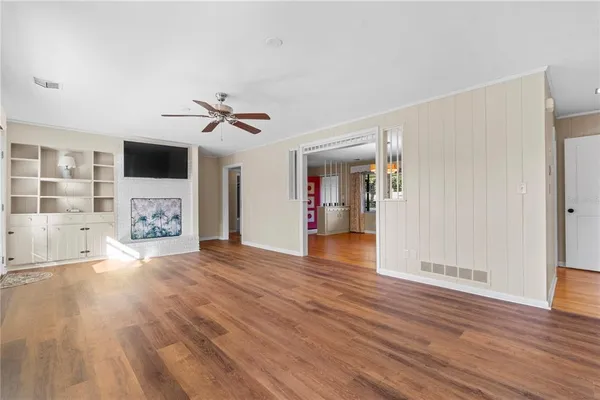 an aerial view of residential building with parking space