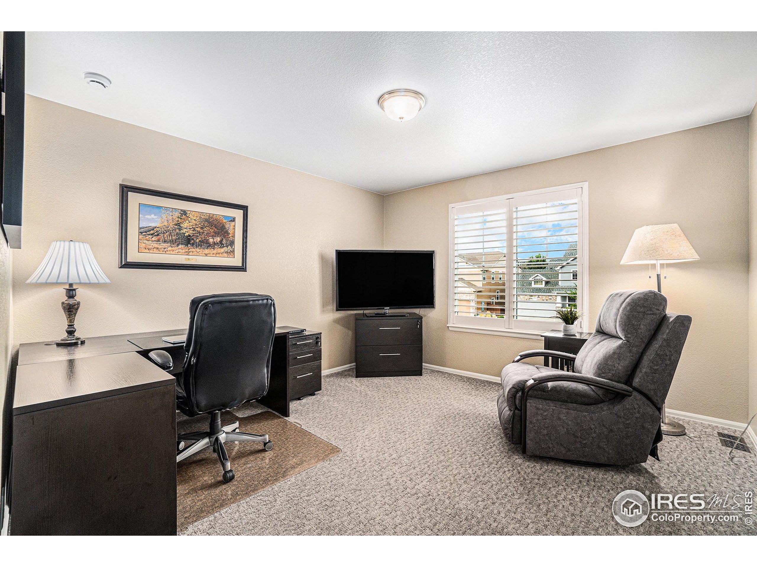 5622 Foxfire Street Timnath, CO 80547 - Photo 19 of 34 a living room with furniture and a flat screen tv