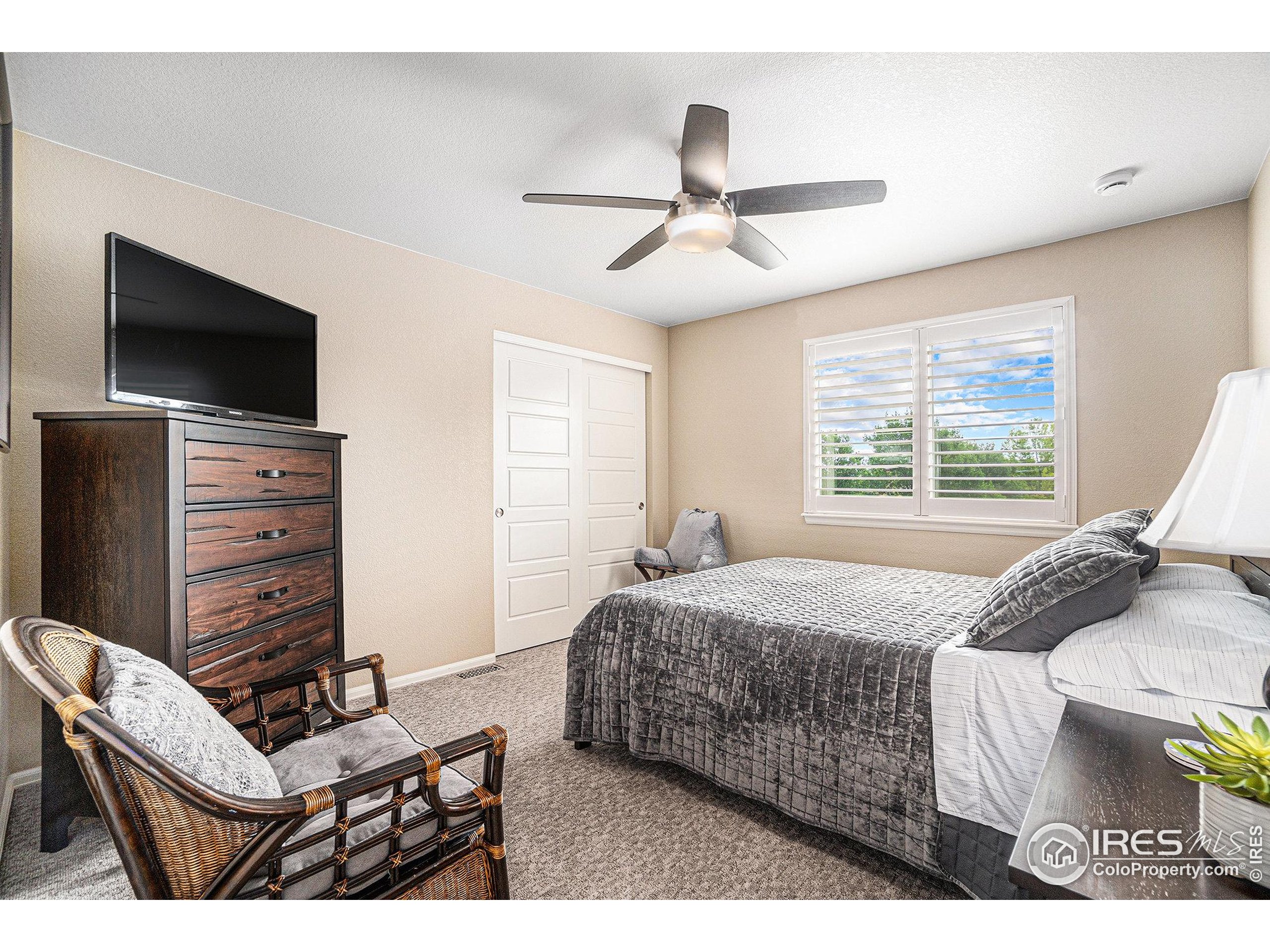 5622 Foxfire Street Timnath, CO 80547 - Photo 24 of 34 a bedroom with a bed and a television