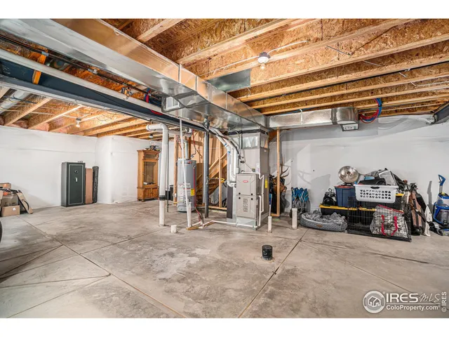 a view of a garage with car parked
