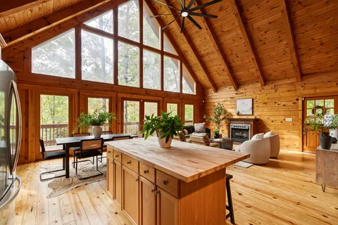 a view of entryway with wooden floor