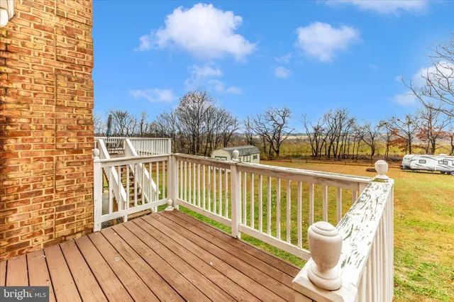 a view of a swimming pool and trees in the background