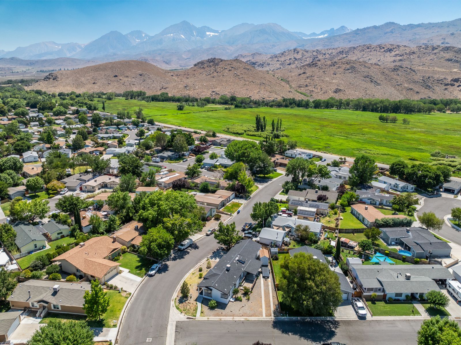 77 Olivia Lane Big Pine, CA 93513 - Photo 28 of 35 an aerial view of a city with lots of residential buildings