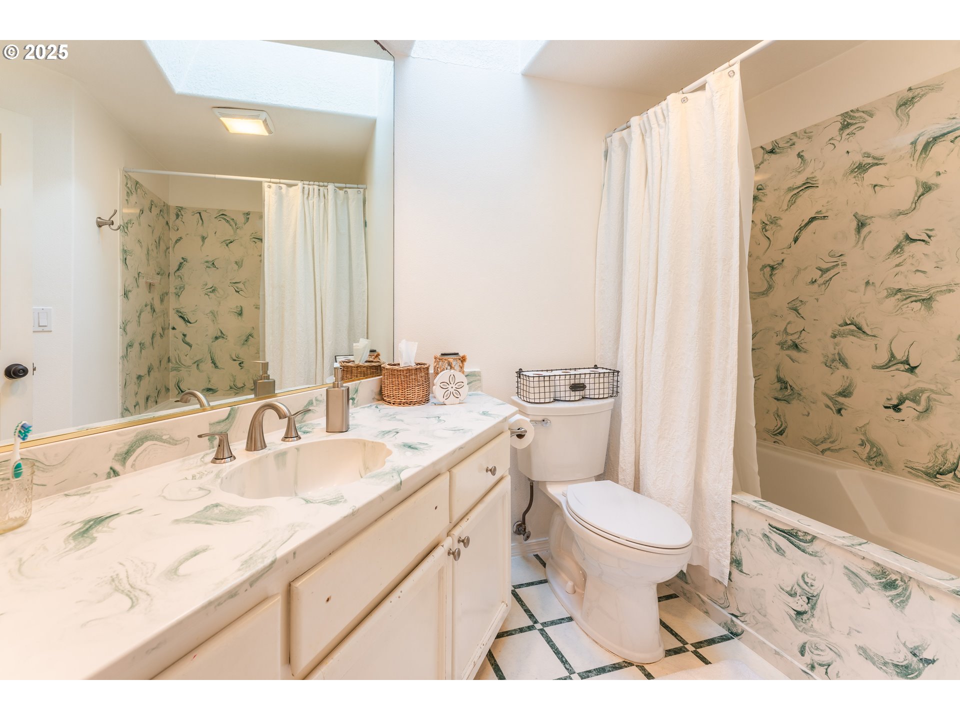 3983 Southeast 30th Street Gresham, OR 97080 - Photo 24 of 34 a bathroom with a granite countertop sink toilet mirror vanity and shower