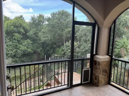 a view of a balcony with outdoor space
