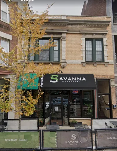 front view of a building with a street