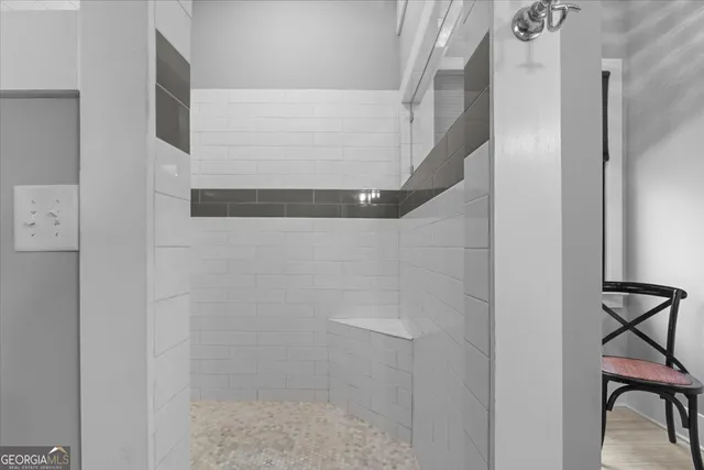 a bathroom with a shower