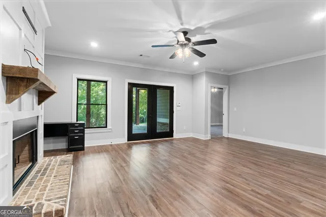a view of a room with porch and a patio