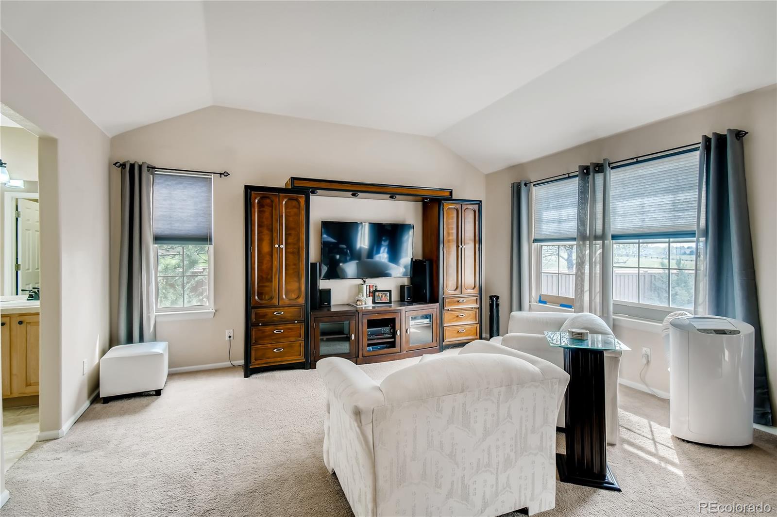 6214 Trailhead Road Highlands Ranch, CO 80130 - Photo 18 of 29 a bedroom with furniture and large window